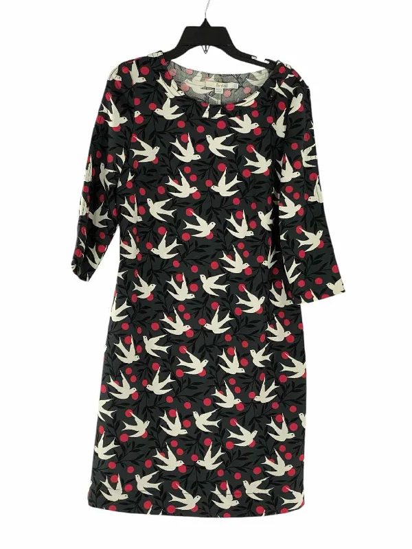boden Size 6L Dark Grey White Birds Dress