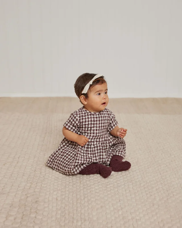 Brielle Dress(plum gingham)
