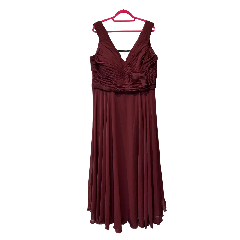 Burgundy/wine long length event dress - US 20(Bridal 24)