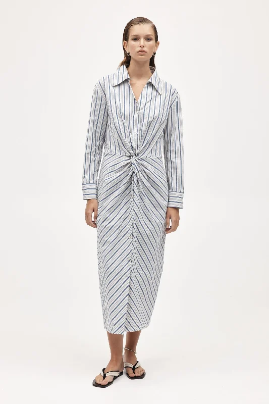 COLLINS DRESS - CERULEAN STRIPE