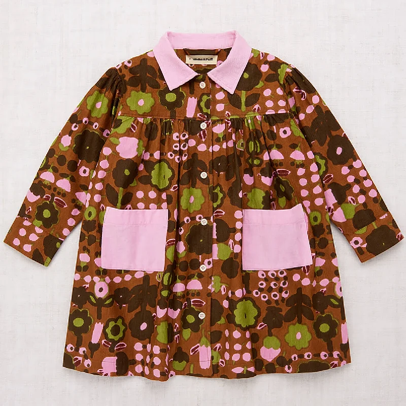 Corduroy Smock Dress in Acorn Playground by Misha & Puff