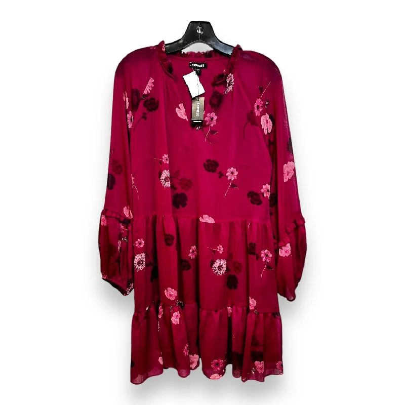 Dress Casual Short By Express In Pink, Size: L