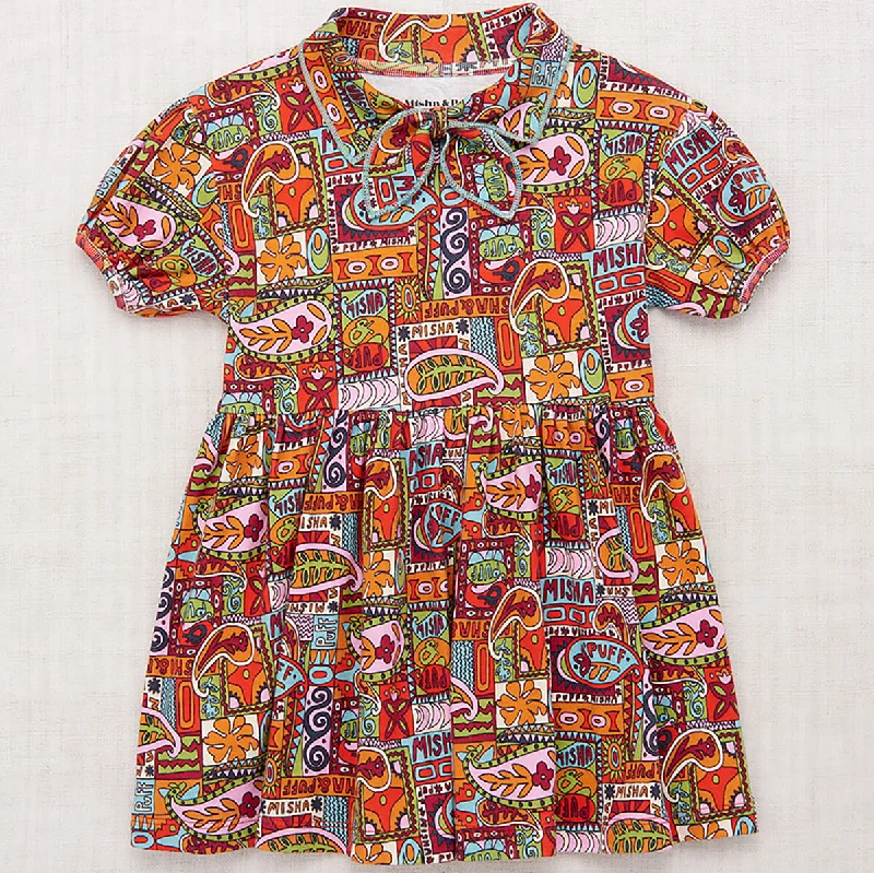 Junior Scout Dress in Red Flame Groovy Paisley by Misha & Puff