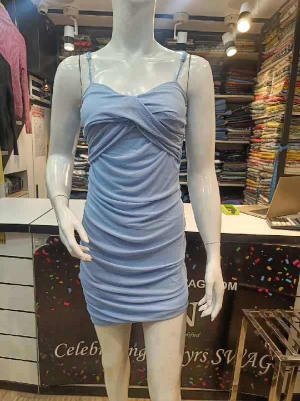 Powder Blue Ruched Dress