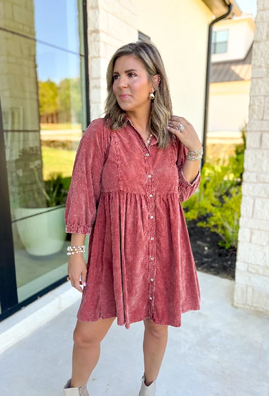 Ready Or Not Dress in Rust