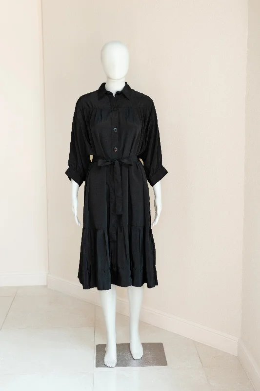 Riko Dress - Black French Crepe