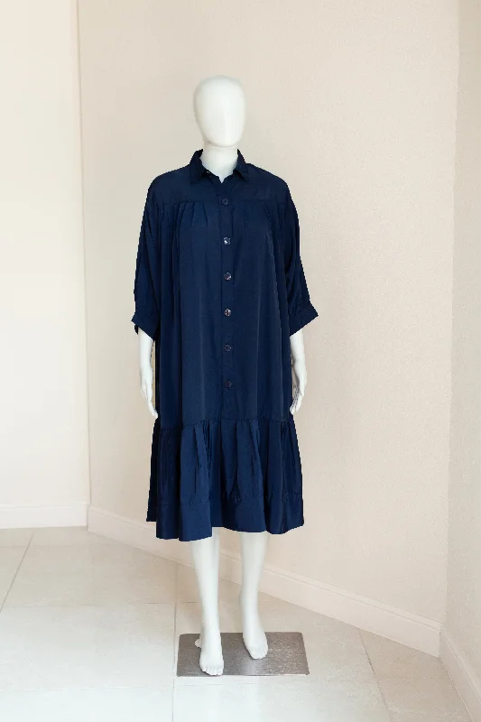 Riko Dress - Navy French Crepe
