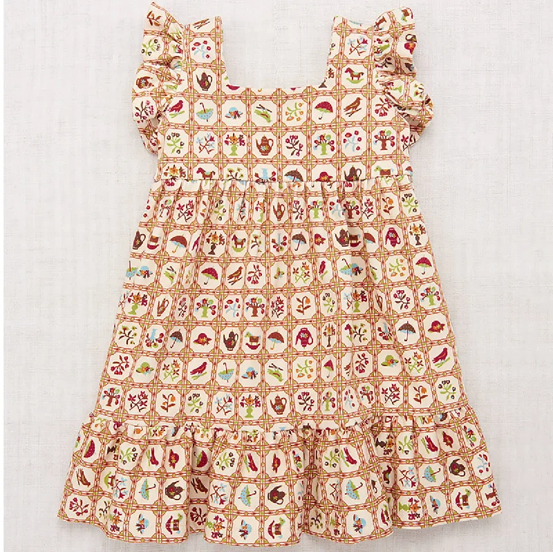 Ruffle Sleeve Dress in String Trellis by Misha & Puff