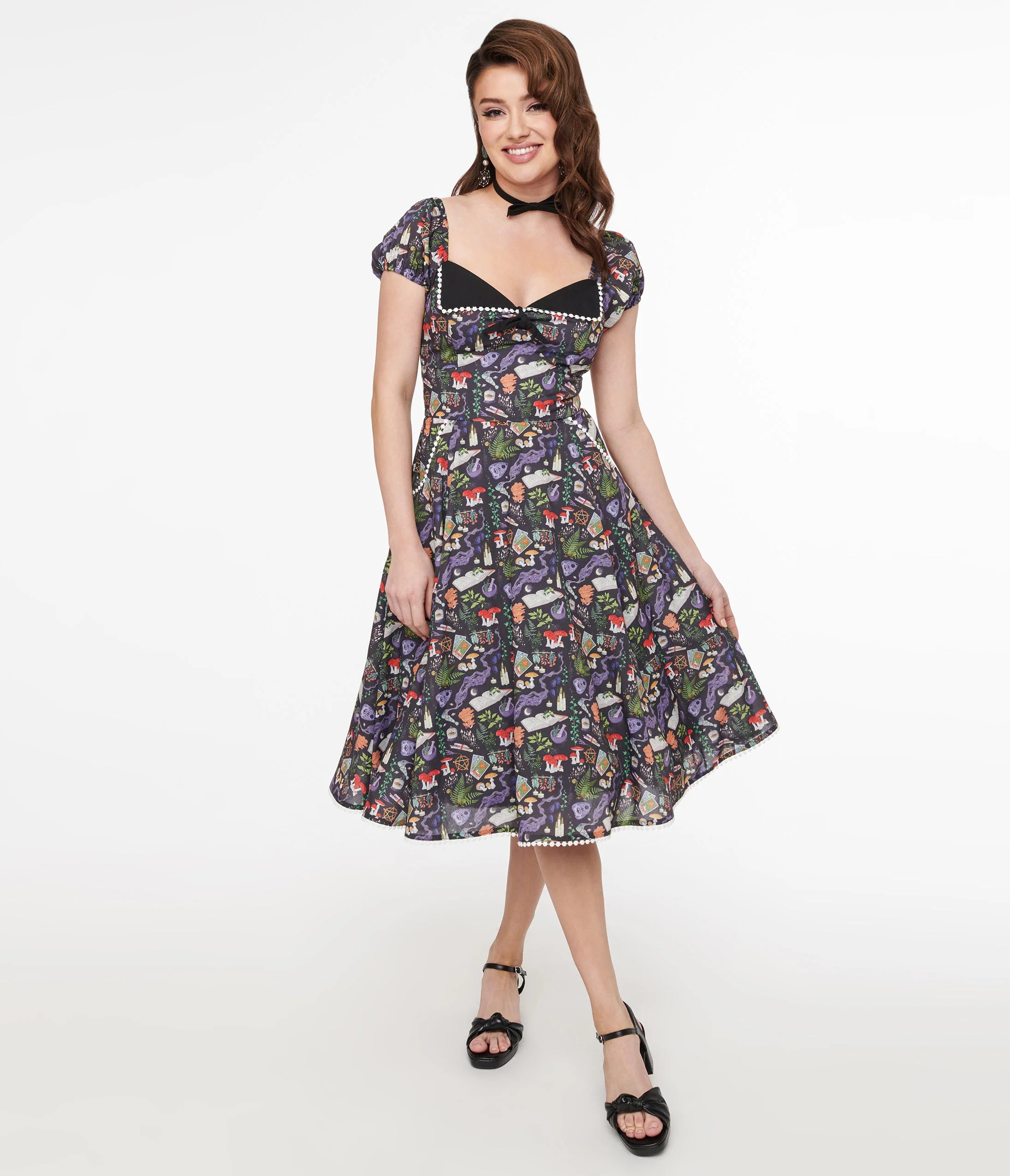Spellbinding Print Swing Dress