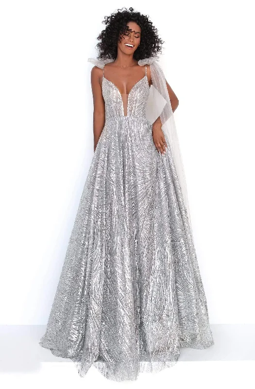 Tarik Ediz - 93918 Sexy Plunging Embellished A-line Dress