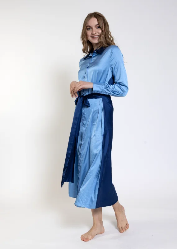 Zoey + Oliver Contrast Collar Belt Dress