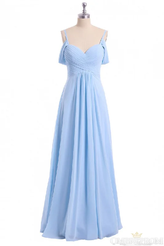 A-line Sky Blue Long Wedding Party Dresses Tunics Practical easy-care