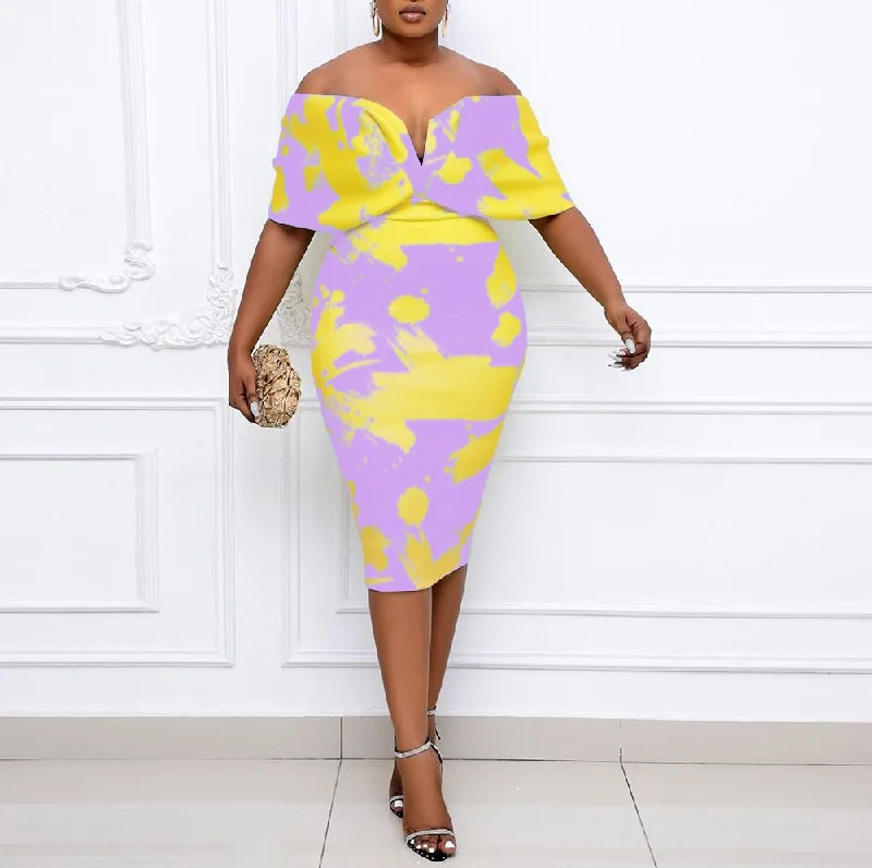 Bodycon V Neck Sexy Off Shoulder Party Dress COD: KAR1081 sweetheart Neckline Romantic