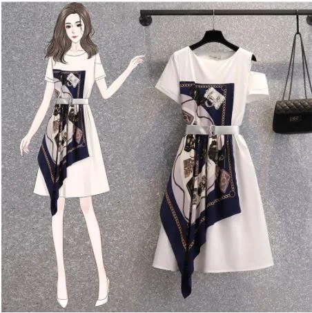 Casual shirt skirt new plus size O neck patchwork vintage print fashion short sleeved party dress CODE: KAR1024 Tunics Hiking breathable Casual shirt skirt new plus size O neck patchwork vintage print fashion short sleeved party dress CODE: KAR1024 Tunics Hiking breathable