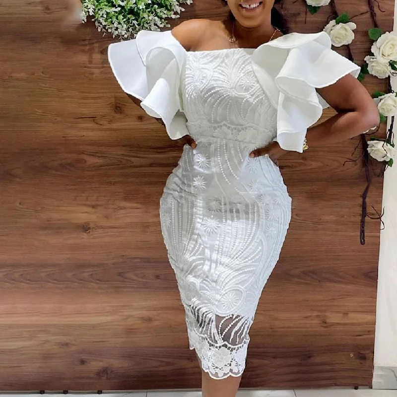 Classy High Waist Ruffle Fashion Lace Elegant Party Dress CODE: KAR1391 Tunics Chic fashionable Classy High Waist Ruffle Fashion Lace Elegant Party Dress CODE: KAR1391 Tunics Chic fashionable