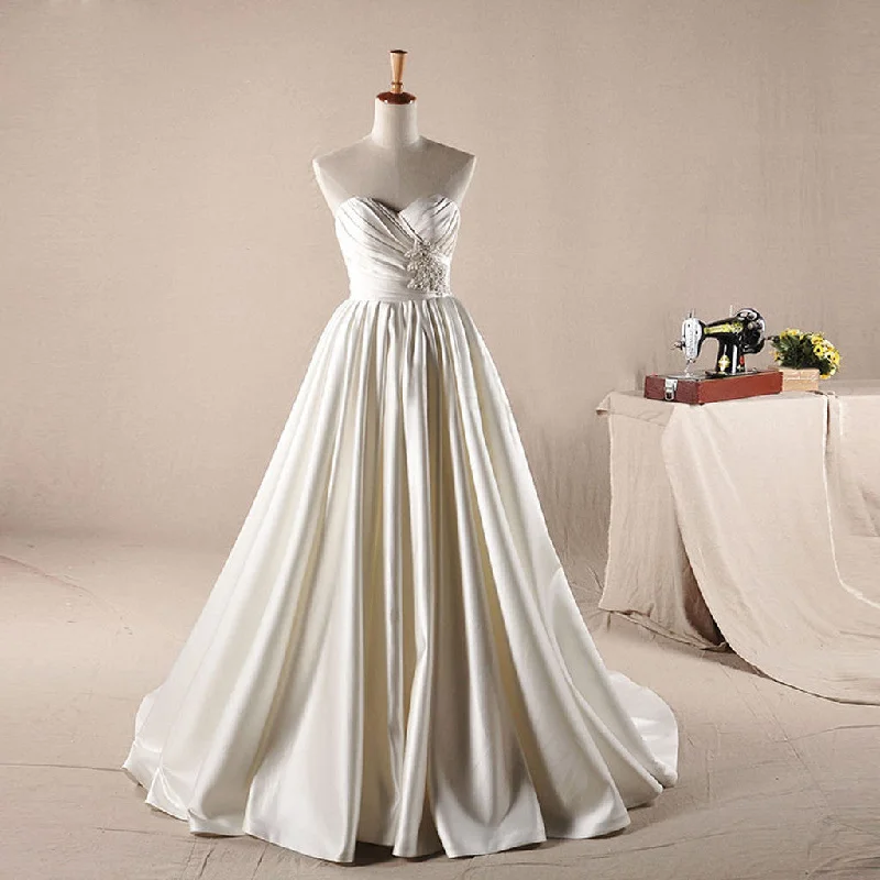 Vantage Ivory Sweetheart Long A-line Simple Design Wedding Party Dresses, WD0064 Tunics Spring floral Vantage Ivory Sweetheart Long A-line Simple Design Wedding Party Dresses, WD0064 Tunics Spring floral