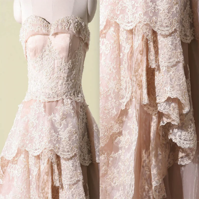 Vintage Pink Lace Sweetheart Classic Style Long A-line Wedding Party Dresses, WD0066 Tunics Seasonal trendy Vintage Pink Lace Sweetheart Classic Style Long A-line Wedding Party Dresses, WD0066 Tunics Seasonal trendy