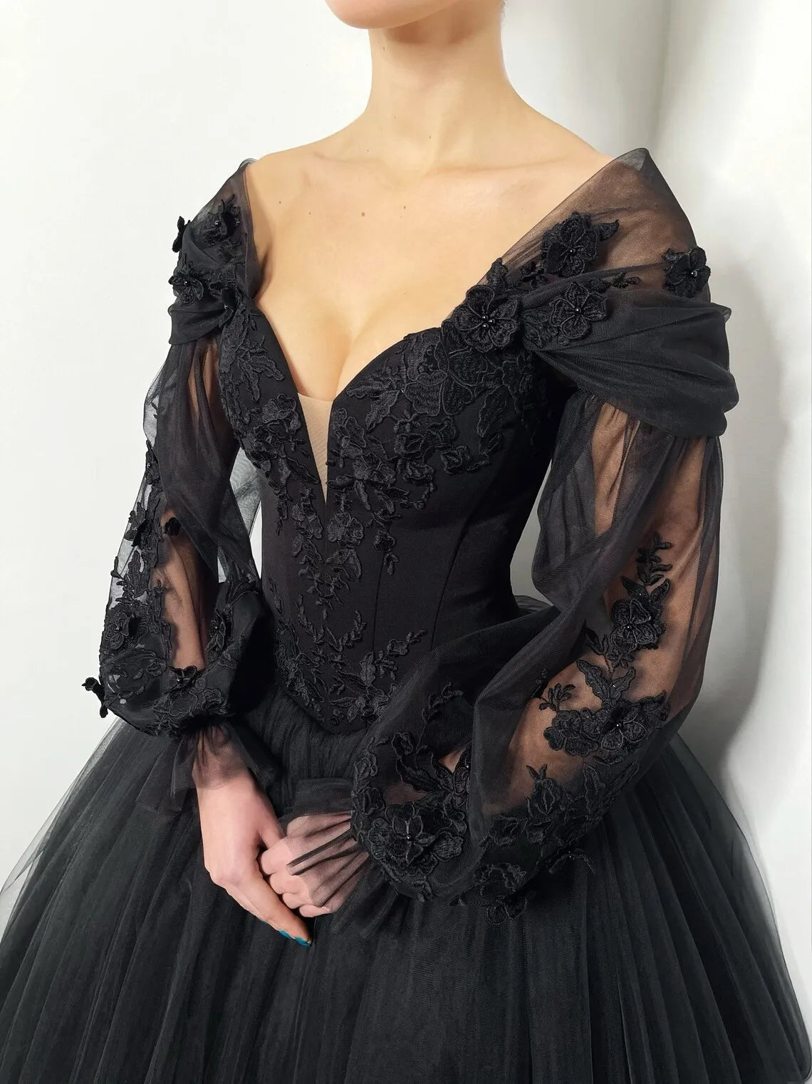 Countess Esmeray's Chapel Train Custom Made Evening Gowns Tunics Luxurious high-end