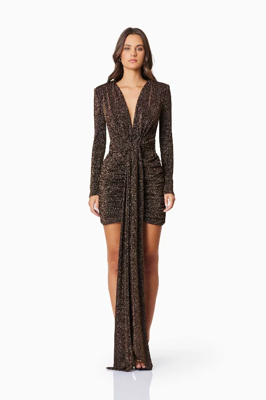 Elliatt Nalani Party Dress - Black/Gold Tunics Sale discount