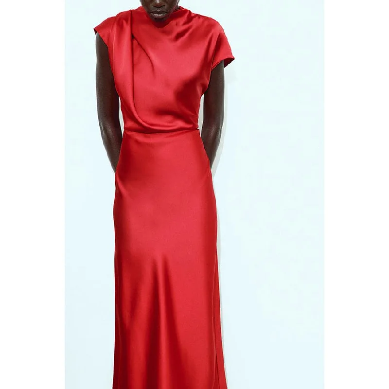 Women's Loose Fit Sleeveless Casual Dress in Red Satin | Sizes S-XL | Japanese Korean Style | Evening Party Dress Tunics Custom made Women's Loose Fit Sleeveless Casual Dress in Red Satin | Sizes S-XL | Japanese Korean Style | Evening Party Dress Tunics Custom made