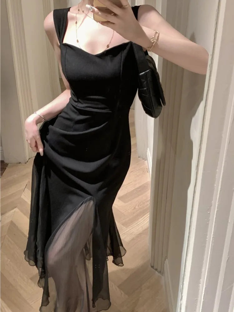 Girlary New Summer Black Dress Women Sexy Spaghetti Strap Slim Mesh Mermaid Evening Party Dresses Retro Prom Robe Mini Vestidos Mujer Mermaid Tail Wedding Girlary New Summer Black Dress Women Sexy Spaghetti Strap Slim Mesh Mermaid Evening Party Dresses Retro Prom Robe Mini Vestidos Mujer Mermaid Tail Wedding