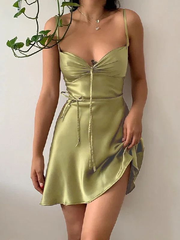 Zjkrl - Green Mini Dress Sexy Satin Slip Summer Dress Beach Outfits for Women Fashion Sleeveless Purple Slim Club Party Dresses Sequined Elegant Party Zjkrl - Green Mini Dress Sexy Satin Slip Summer Dress Beach Outfits for Women Fashion Sleeveless Purple Slim Club Party Dresses Sequined Elegant Party