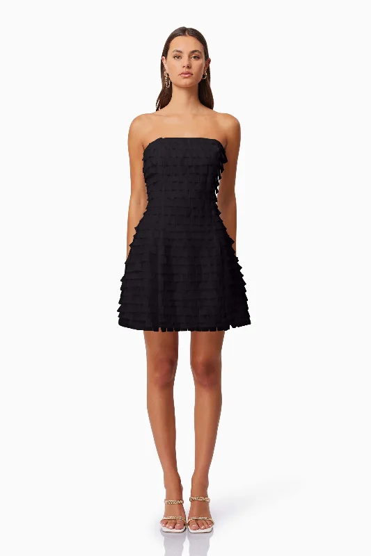 Hailey Strapless Mini Party Dress In Black Tunics Cozy comfortable