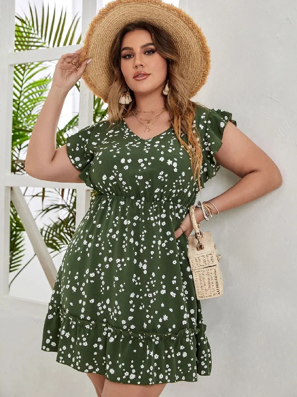 Large Plus Size 4XL Green Midi Dress Women Summer 2023 Floral Print Sleeveless Curvy A Line Chic Elegant Casual Party Dresses Tunics Yoga stretchy Large Plus Size 4XL Green Midi Dress Women Summer 2023 Floral Print Sleeveless Curvy A Line Chic Elegant Casual Party Dresses Tunics Yoga stretchy