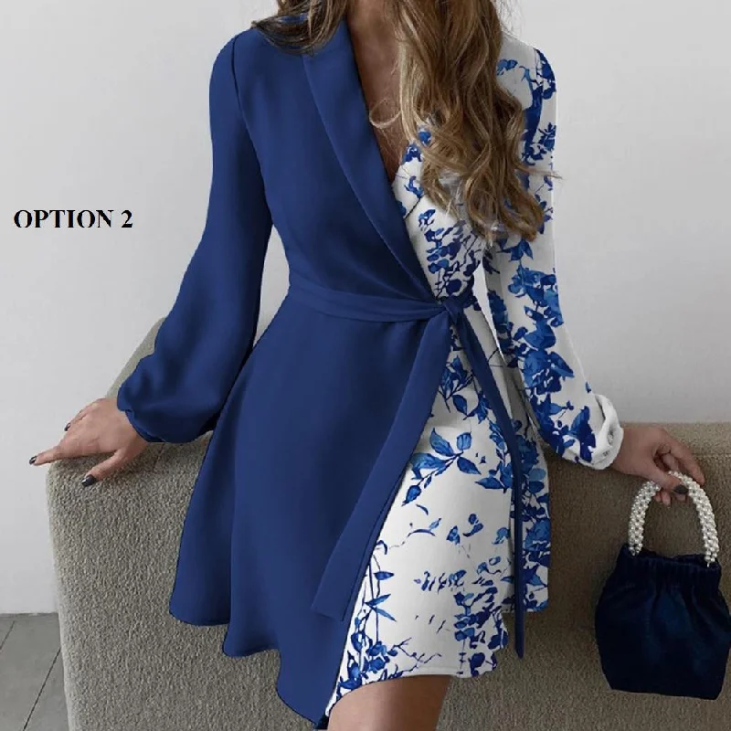 New Floral Print Patchwork Long Sleeve Turn Down Collar Elegant Party Dress CODE: KAR1377 Tunics Trendy modern New Floral Print Patchwork Long Sleeve Turn Down Collar Elegant Party Dress CODE: KAR1377 Tunics Trendy modern