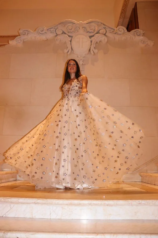 Newest 2022 A-line Tulle Long Prom Dresses, Popular Custom Design Stars Party Dresses Tunics Exclusive limited Newest 2022 A-line Tulle Long Prom Dresses, Popular Custom Design Stars Party Dresses Tunics Exclusive limited