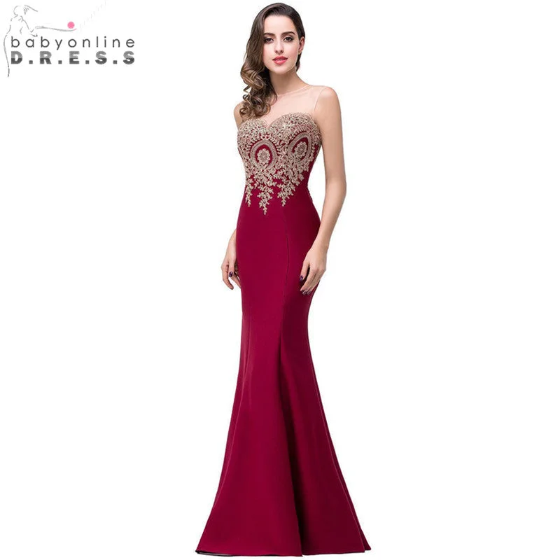 Sexy Backless Appliques Burgundy Mermaid Lace Long Prom Dresses  Royal Blue Black Evening Party Dress Vestido de Festa Longo Tunics Occasion special