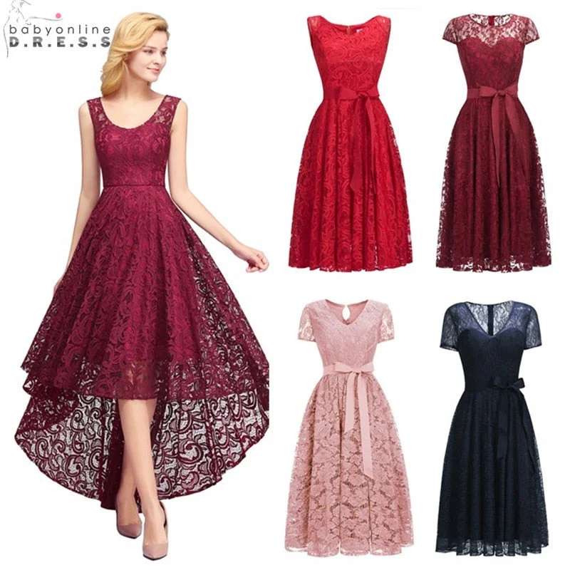 Sexy Illusion High Low Lace Cocktail Dresses Elegant Plus Size 2-26W Short Party Dresses Vestidos Coctel Robe de Cocktail Tunics Lace romantic Sexy Illusion High Low Lace Cocktail Dresses Elegant Plus Size 2-26W Short Party Dresses Vestidos Coctel Robe de Cocktail Tunics Lace romantic