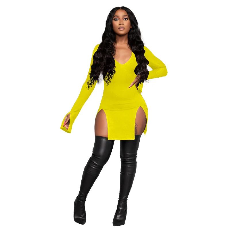 Sexy Long Sleeves Night Party Dresses Tunics Chic elegant