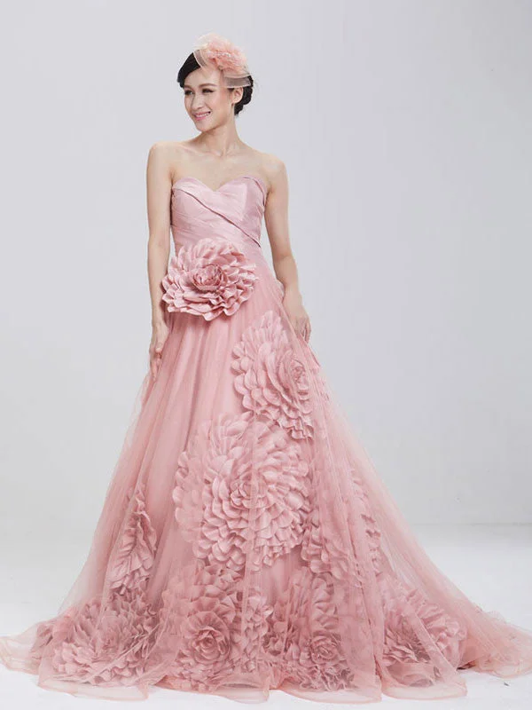 Strapless Dusty Pink Ball Gown Formal Evening Gown with Rosette Tunics Corduroy durable Strapless Dusty Pink Ball Gown Formal Evening Gown with Rosette Tunics Corduroy durable