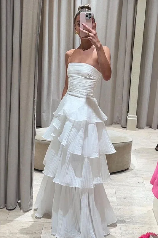 Strapless Newest Long Prom Dresses, Puffy Evening Party Dresses, Wedding Bridesmaid Dresses Tunics Essential wardrobe Strapless Newest Long Prom Dresses, Puffy Evening Party Dresses, Wedding Bridesmaid Dresses Tunics Essential wardrobe
