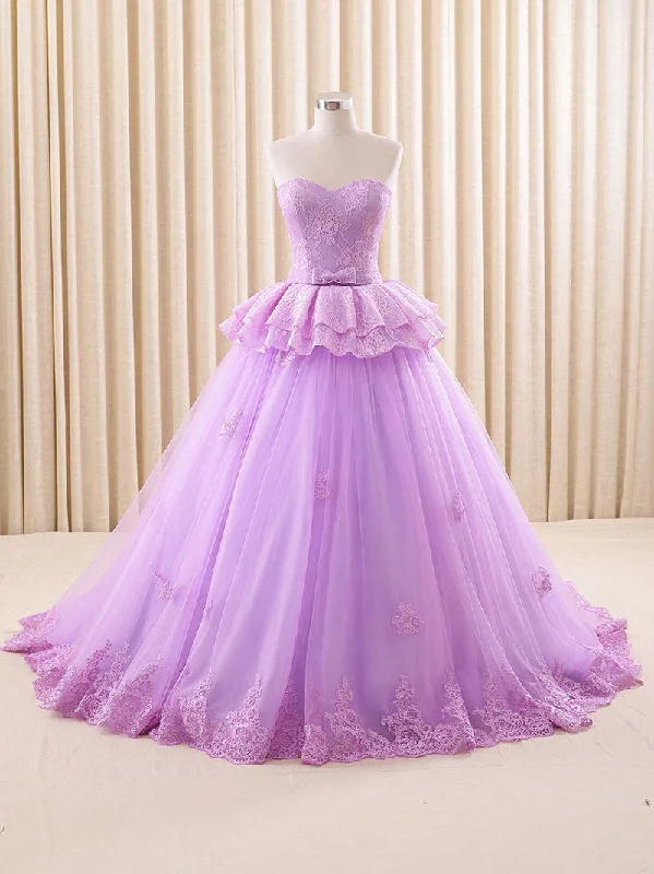 Strapless Purple Lace Ball Gown Formal Evening Gown RS201609 Tunics Sophisticated sleek Strapless Purple Lace Ball Gown Formal Evening Gown RS201609 Tunics Sophisticated sleek