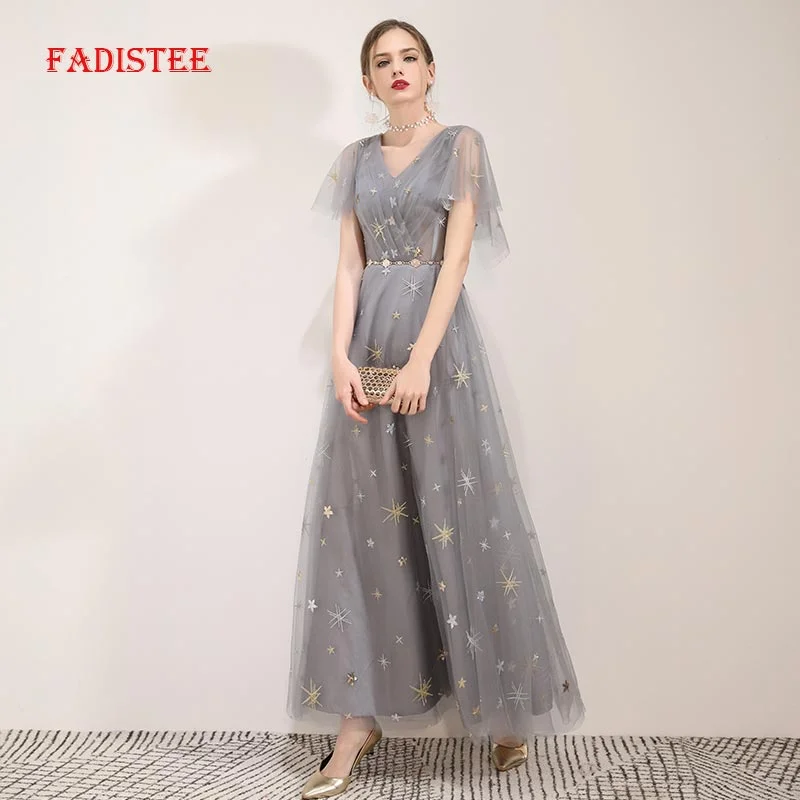 summer party dress Prom Dresses Long dress Vestido de Festa A-line elegant V-neck little star evening formal gown Boat Neckline Classic summer party dress Prom Dresses Long dress Vestido de Festa A-line elegant V-neck little star evening formal gown Boat Neckline Classic