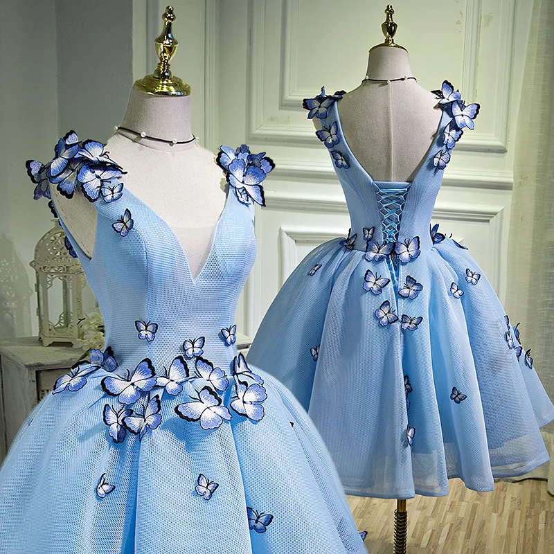 V-neck Butterfly Embroidery Party Dress CODE: mon534 Tunics Spring floral