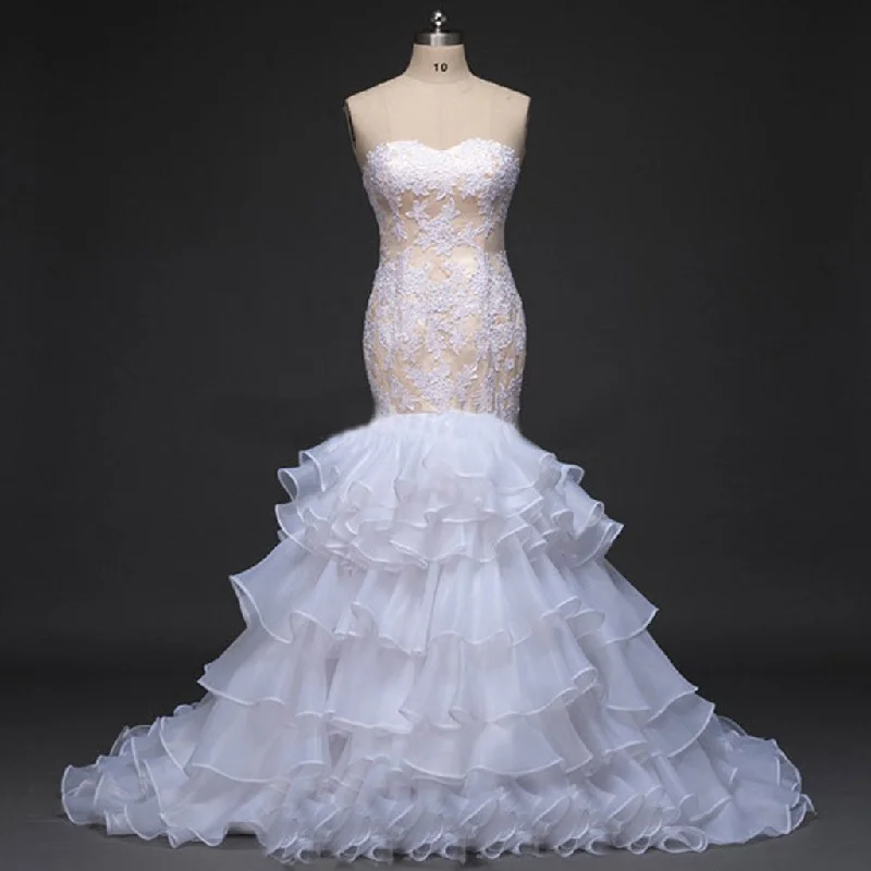 Sweetheart White lace Sexy Mermaid Chiffon Wedding Party Dresses, Vantage Bridal Gown, WD0026 Bodycon Fitted Nightout Sweetheart White lace Sexy Mermaid Chiffon Wedding Party Dresses, Vantage Bridal Gown, WD0026 Bodycon Fitted Nightout