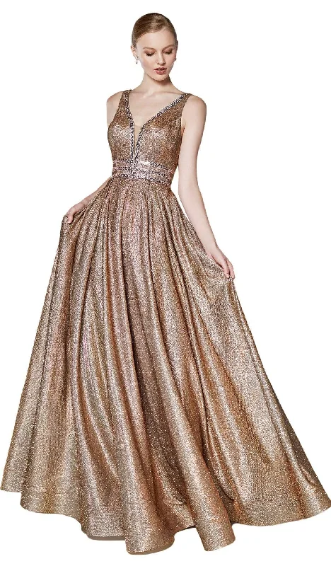 Cinderella Divine - CJ505 V-Neck Metallic Glitter Evening Gown Tunics Handmade artisanal Cinderella Divine - CJ505 V-Neck Metallic Glitter Evening Gown Tunics Handmade artisanal